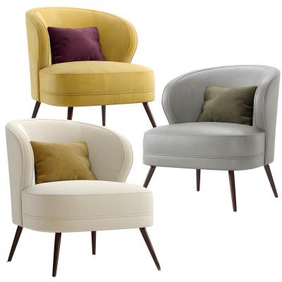 现代布艺单人沙发椅-19